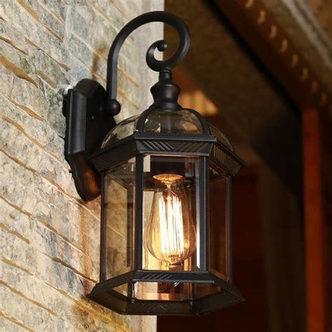 Europe Led Porch Lights Outdoor Wall Lamp Black Housing