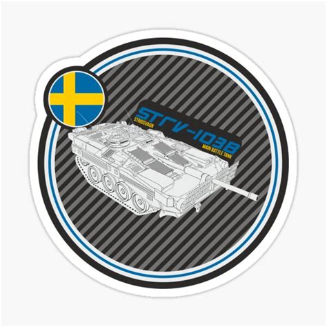 Strv 103b Swedish Main Battle Tank Print On Dark Sticker For Sale By