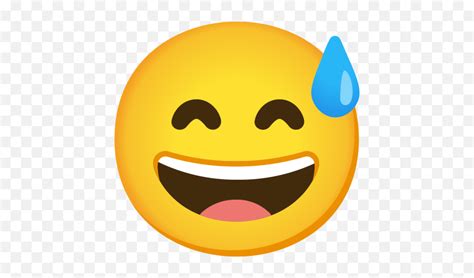 Grinning Face With Sweat Emoji Smileysweating Laughing Emoji Free