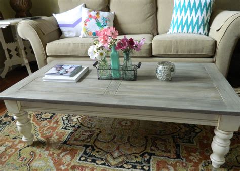 It's crafted with wood and edgy black metal for a. My $15 thrift store pine coffee table, chalk painted and ...