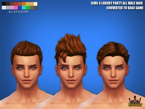 Sims 4 Luxury Party All Male Hair Converted To Base Game At Niteskky