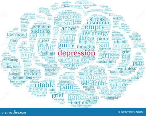 Depression Word Cloud Stock Vector Illustration Of Feelings 158979918