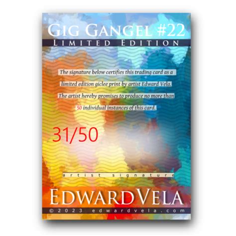 Gig Gangel Art Card Limited Edward Vela Signed Censored Ebay