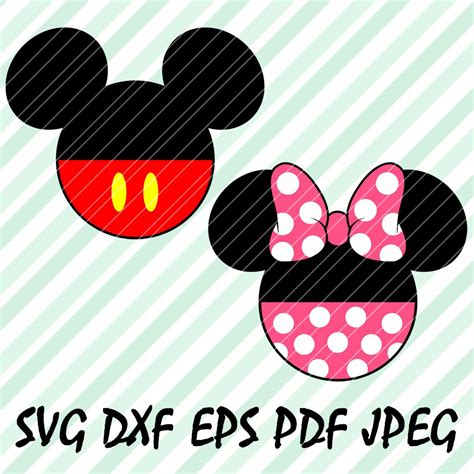 Mickey Minnie Mouse Svg Dxf Eps Pdf Vector Cuttable File Cricut Cameo Silhouette Vinyl Cut File