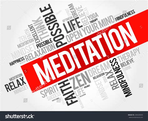 Meditation Word Cloud Concept Royalty Free Stock Vector 296928545