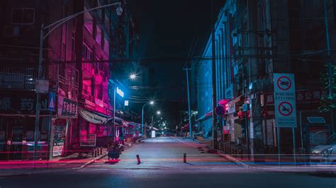 City At Night Wallpaper Neon