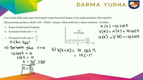 Contoh Soal Turunan Trigonometri Pada Kecepatan Dan Percepatan Youtube