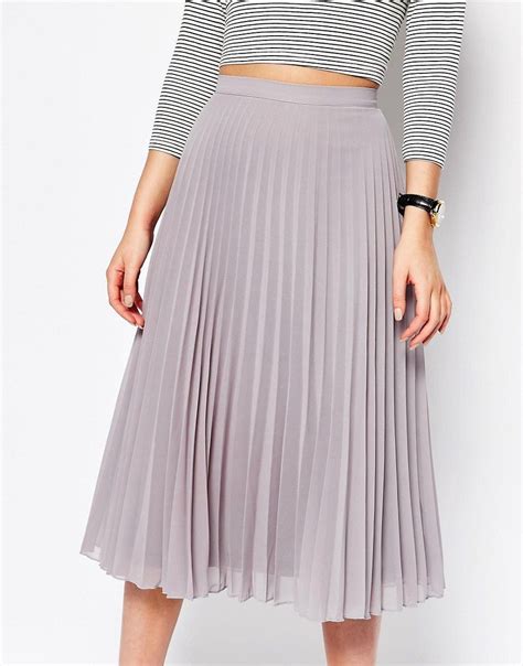 New Look Chiffon Pleated Midi Skirt At Midi Skirt Pleated