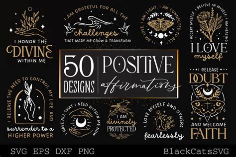 positive affirmations bundle svg 50 designs etsy