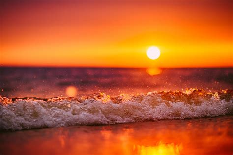 Wallpaper Sunlight Sunset Sea Reflection Beach Sunrise Evening