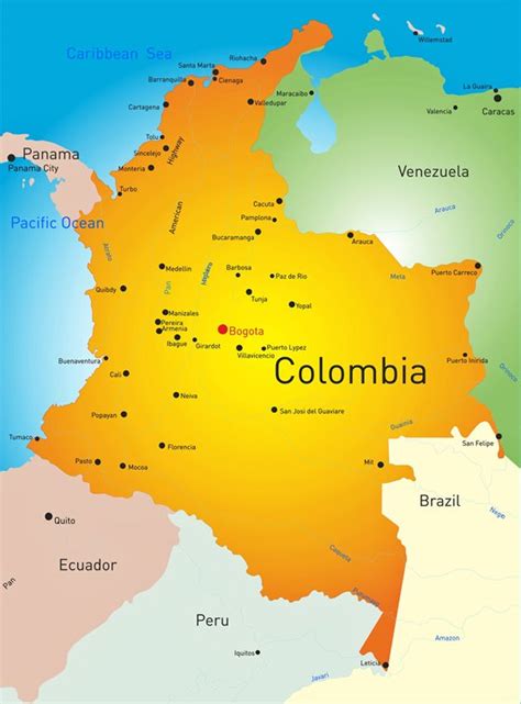 Mapa De Ciudades De Colombia