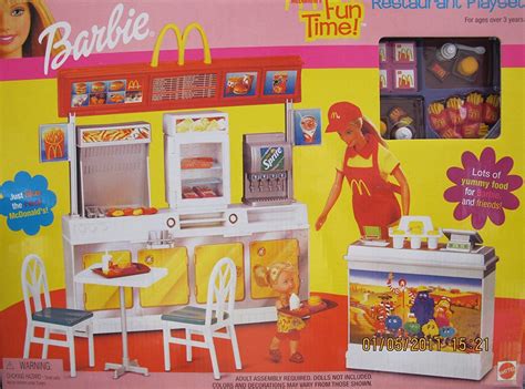 Beebeerun play food toys,pretend play kitchen set,hamburger french fries fast food set for toddler girls boys, toddlers pretend food playset children toy food set 4.1 out of 5 stars 55 $8.39 $ 8. Barbie - McDonald's Fun Time! Restaurant Playset - 2001 ...