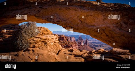 Famous Mesa Arch In Canyonlands National Park Utah Usa Stock Photo