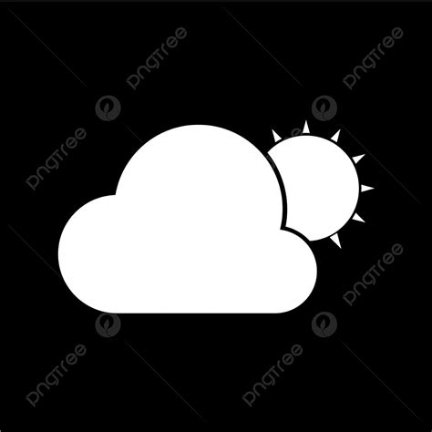 Cloud Sun Silhouette Vector Png Vector Sun And Cloud Icon Cloud Icons