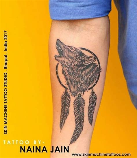 Wolf Tattoo With Dreamcatcher Tattoo By Naina Jain Instagram