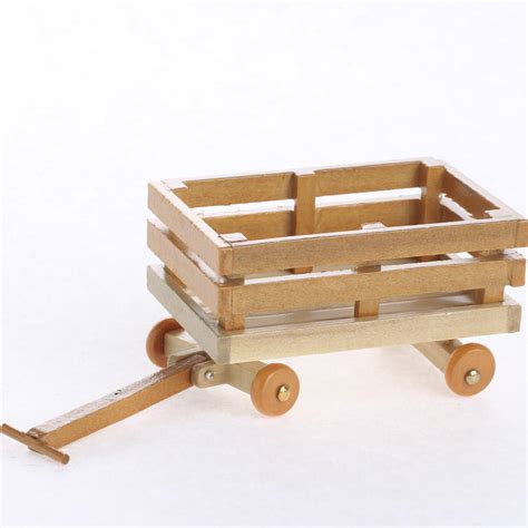 See more ideas about miniature wagon, wagon wheel, wooden wagon. Miniature Wood Wagon - Fairy Garden Miniatures - Dollhouse ...