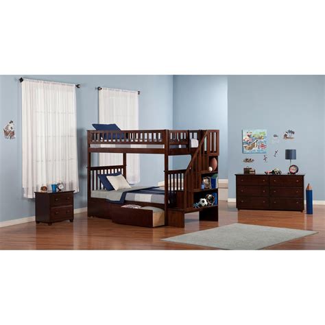 Woodland Twin Over Twin Bunk Bed Staircase 2 Urban Bed Drawers Dcg