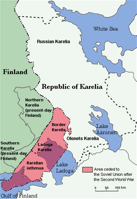 Finnland von mapcarta, die offene karte. Karelien ° Finnland - Russland