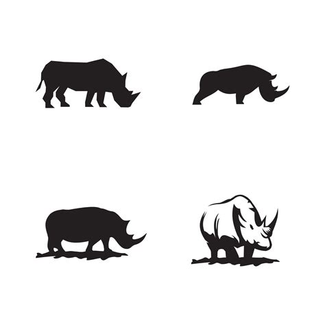 Black Rhino Icon Logo Design Template 3417281 Vector Art At Vecteezy