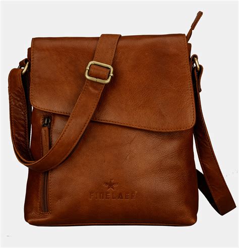 Brown Leather Sling Crossbody Bags For Women Finelaer