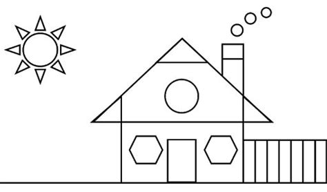 Tutorial gambar kartun untuk anak sd. Mewarnai Gambar Bentuk Rumah | Warna, Gambar