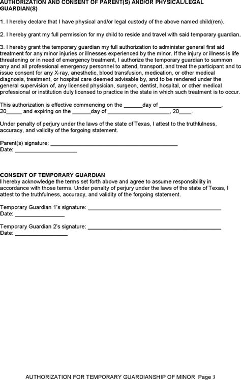 Free Texas Guardianship Form Pdf 11kb 3 Pages Page 3