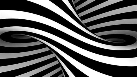 Black And White Swirl Wavy Lines Abstraction Abstract Hd Wallpaper
