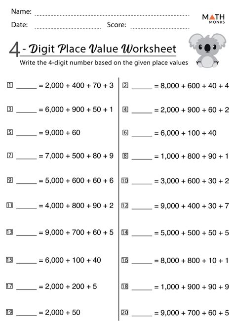 Place Value Worksheets With Answer Key