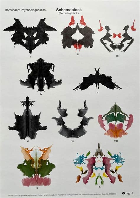 Rorschach Ink Blot Test Schemablock Pack Of 100