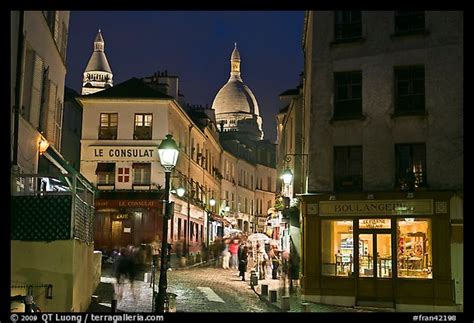 Picturephoto Night Street Scene Montmartre Paris France