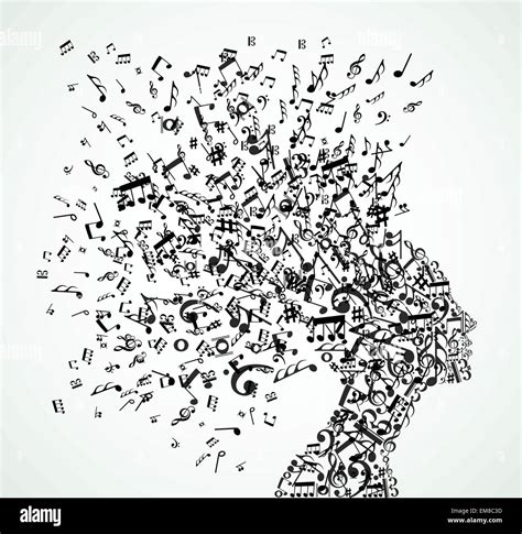 Woman Head Silhouette Music Notes Hi Res Stock Photography And Images