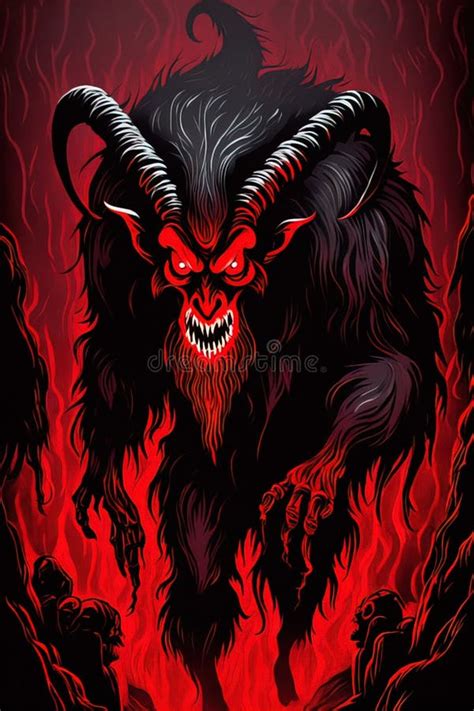 Satanic Bizarre Krampus Dark Style Scary Art Weird Abyssal