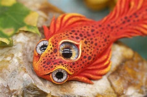 Cute Bizarre Sea Slug Fancy Colored Orange Cyclops Alien Etsy