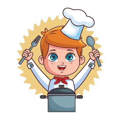 Premium Vector Cute Chef Boy Cartoon