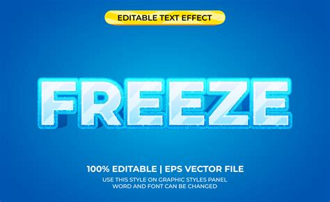 Freeze 3d Typography Text With Blue Ice Theme Typography Freeze For