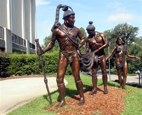 Florida Memory American Royalty Bronze Sculpture Group Honoring Florida Native Americans On