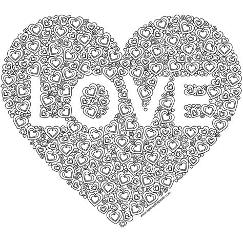 Love Heart Coloring Coloring Pages