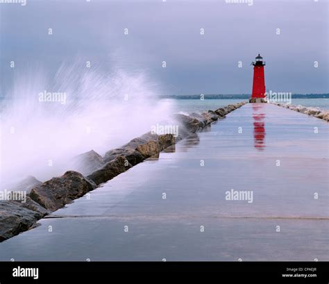 Photo Of The Manistique East Breakwater Light Manistique River