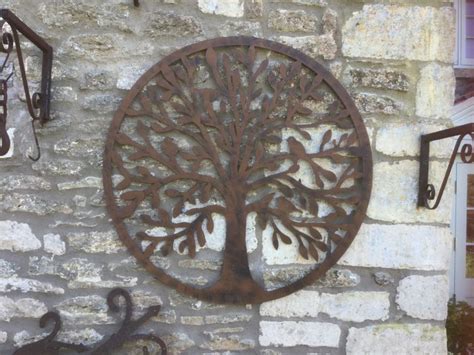 Tree Of Life Wall Hanging Painted Metal Wall Art 100cm Diameter