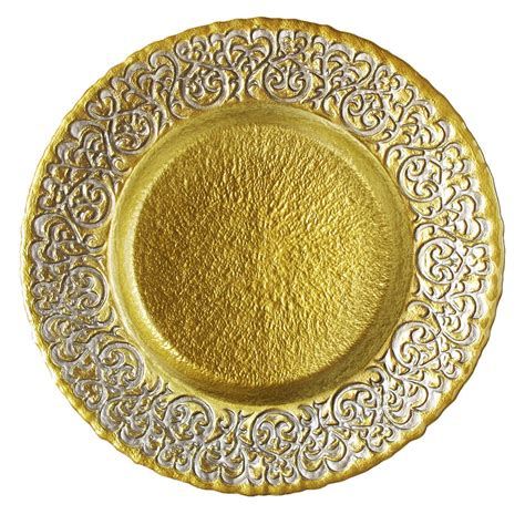 Baroque Charger Plates Efavormart Pack White Round Baroque Charger Plates Leaf Embossed