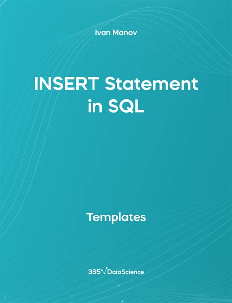 insert statement in sql template 365 data science
