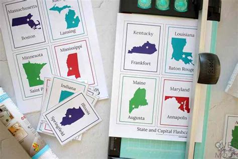 State Flashcards Printable States And Capitals Flashcards Midwest