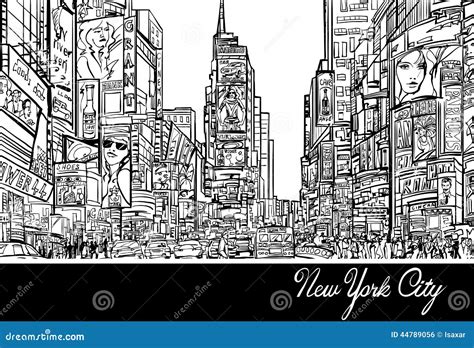 Times Square In New York Stock Vector Image 44789056