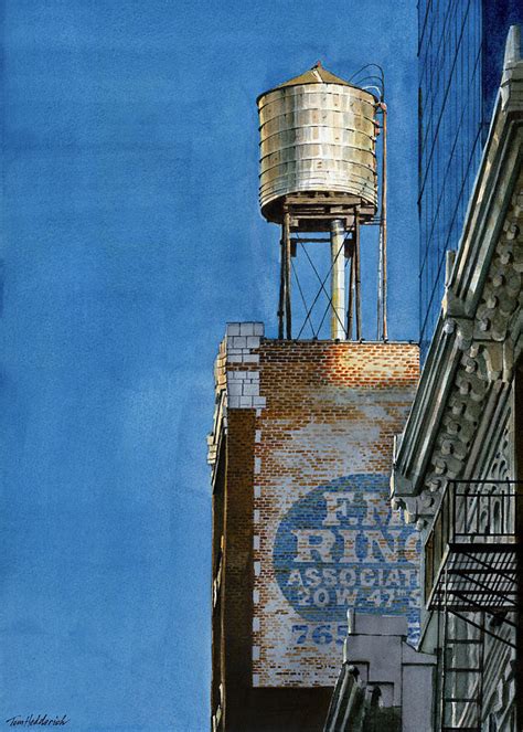 Water Tower At Dusk Painting By Tom Hedderich Fine Art America
