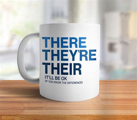 There They Re Their Mug Grammar Mug Gift For English Teacher Mug With