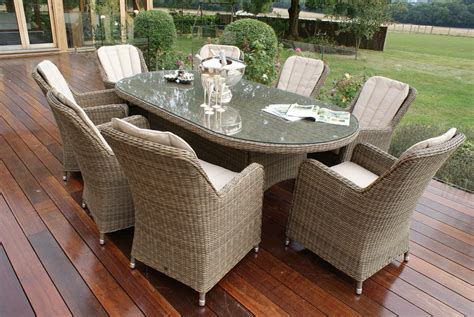 Buy quality garden tables at jysk for your patio, terrace or garden. Maze Rattan Winchester 8 Seat Oval Garden Furniture Set ...