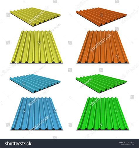Colored Corrugated Metal Roof Metal Siding Stock Vector Royalty Free