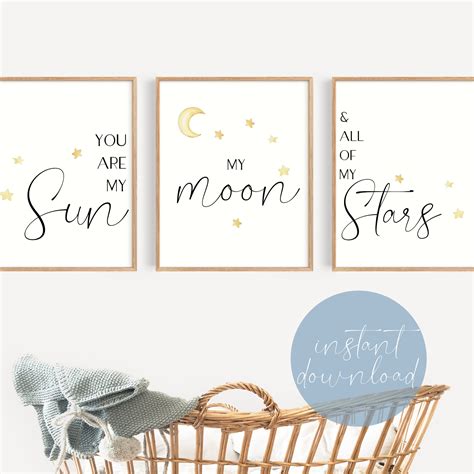 You Are My Sun My Moon And All My Stars Quote Print Digital Etsy