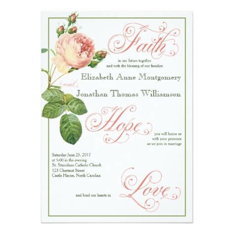 The christian marriage cards offered by us contains carefully assembled paper cards, jeweled cards, and ethnic cards, having an interesting example, surface, texture finish, and grains. Cabbage Rose Christian Wedding Invitation | Zazzle.com ...