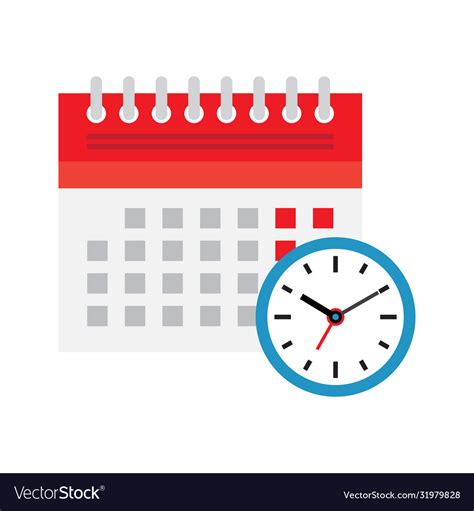 Calendar And Clock Icon Schedule Appointment Vector Image